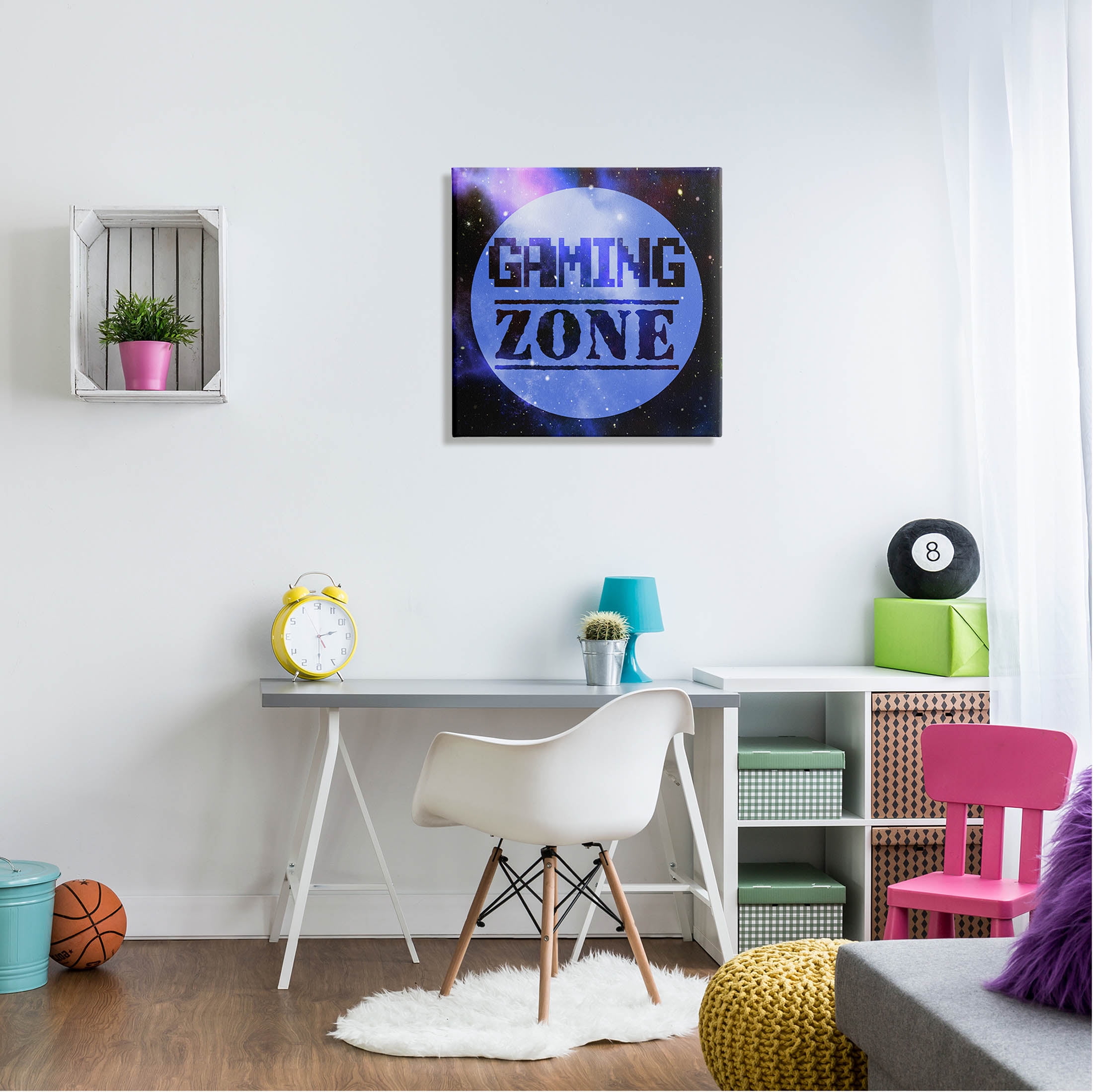 Stupell Industries Gaming Zone Pixel Sky Phrase Graphic Art Gallery Wrapped Canvas Print Wall Art, Design by Marcus Prime