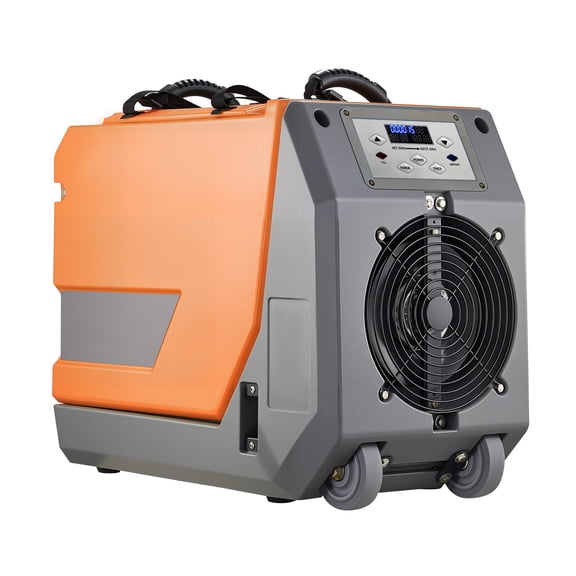 KFFKFF 180 Pints Industrial Dehumidifier with Pump and Drain Hoses, Portable Dehumidifier for Basements, Storage Areas, and Crawl Spaces, Auto Defrost, Durable LLDPE Construction, Foldable Handle