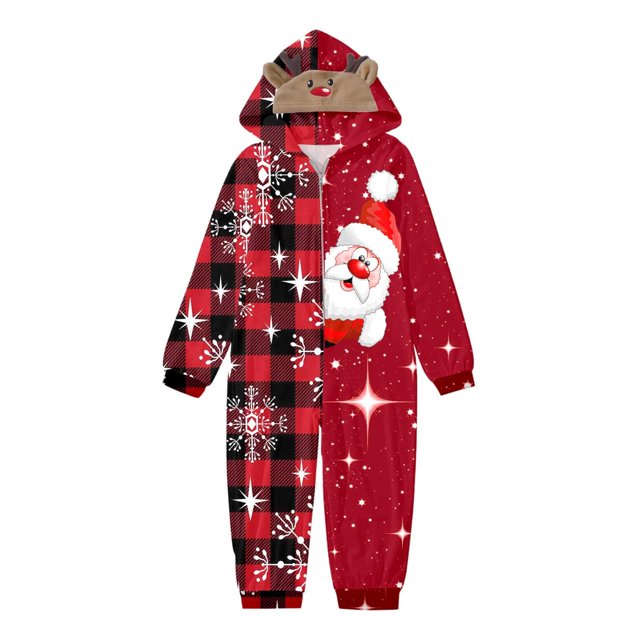 2025 Vêtements de Nuit Confortables de Noël Pyjamas de Vacances de Noël Pyjamas Assortis pour la Famille Pyjamas Mignons pour la Famille Combinaison à Manches Longues Imprimé de Noël Doux Vacances