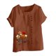 thumbnail image 4 of Puntoco Liquidación de blusas cortas para mujer Blusa informal y de lino con botones y manga corta estampada para mujer, 4 of 4