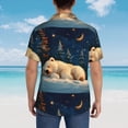 thumbnail image 4 of Balery Starry Sky Sleep White Bear Camisas hawaianas de manga corta para hombre, camisas playeras de corte holgado, camisas de vacaciones con botones,X-Large, 4 of 7