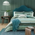 thumbnail image 1 of Porch & Den  Caden Green Stripe Cotton Quilt Coverlet, 1 of 2