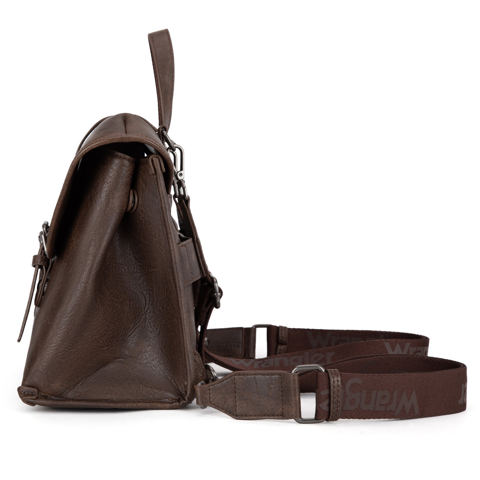 Wrangler Backpack Purse for Women Vegan Leather Fashion Anti Theft Convertible Backpack with Adjustable Strap, Coffee