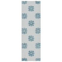 SAFAVIEH Soho Juniper Geometric Wool Runner Rug, Ivory/Light Blue, 2'6" x 14'