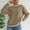 Khaki, variant on Uaswgudfs Women's Autumn/Winter Crew Neck Sweater: Striped Collar/Cuffs/Hem Accents, Oversized Cozy Fit