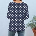 thumbnail image 5 of Weikingp 3/4 Sleeve Shirts For Women Three Quarter Sleeve Tee Shirts For Women Womens T Shirts Loose Fit Floral T Shirts For Women 3/4 Length Sleeve Womens Tops Blue L, 5 of 6