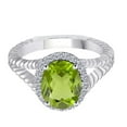 thumbnail image 4 of AoneJewelry 1.95 Carat Diamond and Oval Shape Peridot Ring In 10K Solid Rose, White & Yellow Gold, 4 of 5