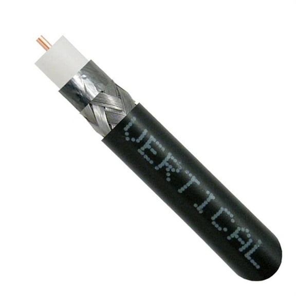 Vertical Cable® 107-1032BK/R11 RG-11 Standard Shield Coaxial Cable, 14AWG Solid (Black | 1,000ft Spool)