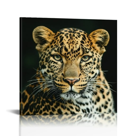 NIJIAN  - Canvas Set of 4 Leopard Tiger Lion Cheetah Picture Print Wall Art Animal Canvas Artwork Stretched Giclee Canvas Printing Hanging Wall Decor Ready to Hang unframed