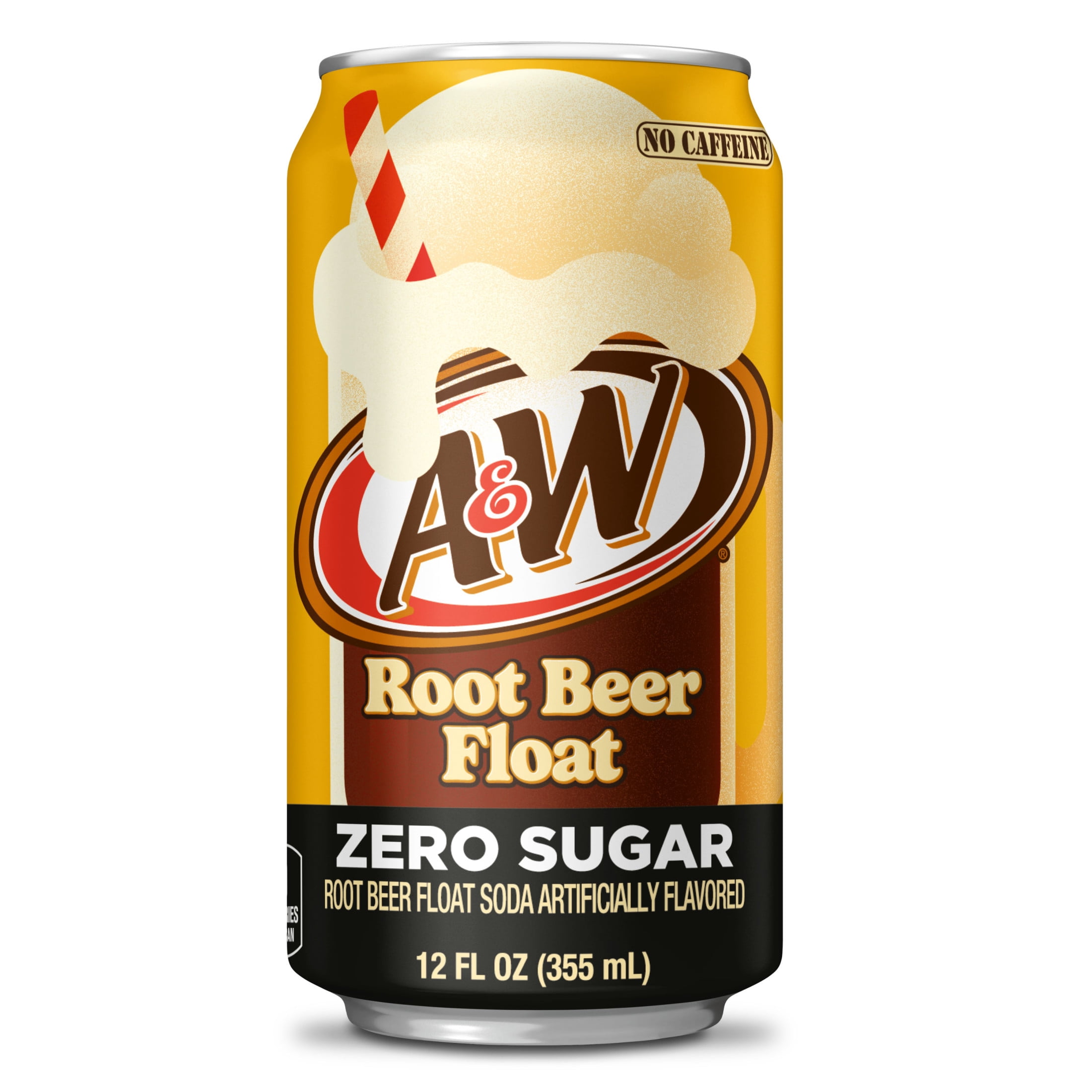 A&W Root Beer Float Soda Pop, 12 fl oz, 12 Pack Cans