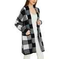 thumbnail image 4 of INSPIRE CHIC Women's Plaid Long Sleeve Pockets Open Front Casual Winter Sweater Cardigan, 4 of 6