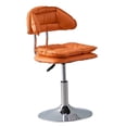 thumbnail image 3 of Taburete de Bar rodante, silla giratoria de salón con respaldo, altura ajustable con ruedas, silla de Bar para el hogar, cafetería, Pub, comedor naranja, 3 of 10