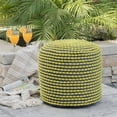 thumbnail image 5 of Afuera Living Outdoor Handcrafted Fabric Cylinder Pouf Ottoman in Green, 5 of 6