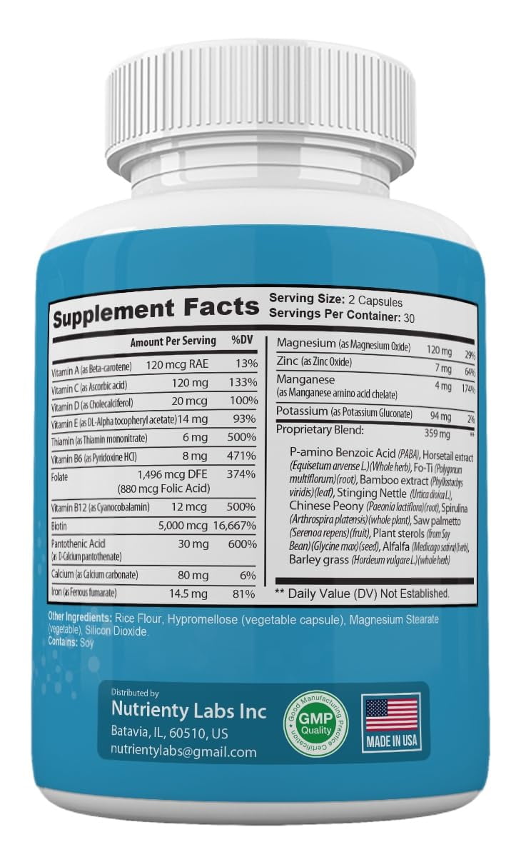 (2 Pack) Hair Fortin Vitamins Advanced Formula for Hair Growth Support*, HairFortin Capsules - 120 Count