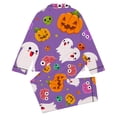 thumbnail image 4 of Afdoent Girls Pajamas Set Halloween Pumpkin Ghost Print Sleepwear Soft Long Sleeve Button-Down Sleepwear Nightwear 2Pcs Pajama Sets Loungewear Comfortable For Kids Holiday 9-10 Years, 4 of 5