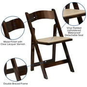 Flash Furniture Hercules Series Adult Size Beechwood Folding Event Chairs, Set of 4, Fruitwood