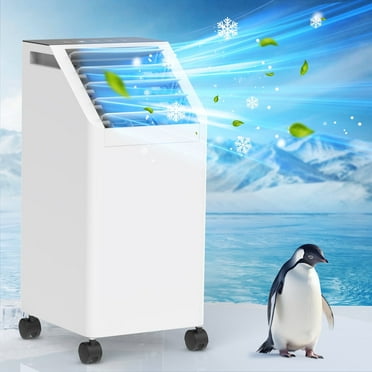 Advwin 3-in-1 Windowless Portable Air Conditioner & Evaporative Cooler with Remote, 90° Oscillation, 3 Speeds, 1 Gal Tank, 4 Ice Packs, Timer