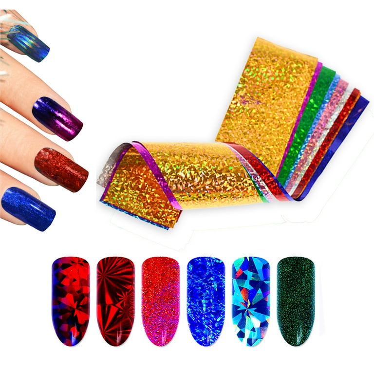 50 Pieces Nail Foil Transfer Stickers, Laser Galaxy Starry Sky Nail Ar –  Beaute Galleria