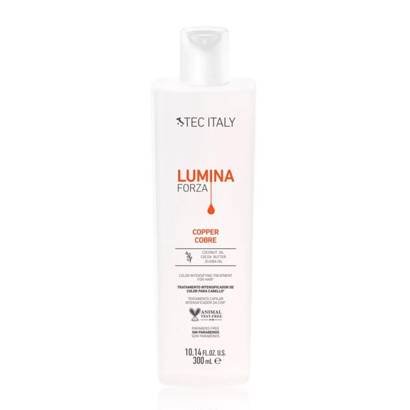 TEC ITALY Lumina Forza Tratamiento Intensificador de Color Cobre 300 ml – Matizador Cobre para Cabello Teñido, Revitaliza e Intensifica el Color, Neutraliza Tonos Desgastados, Tec