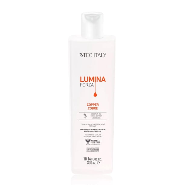 TEC ITALY Lumina Forza Tratamiento Intensificador de Color Cobre 300 ml – Matizador Cobre para Cabello Teñido, Revitaliza e Intensifica el Color, Neutraliza Tonos Desgastados, Tec