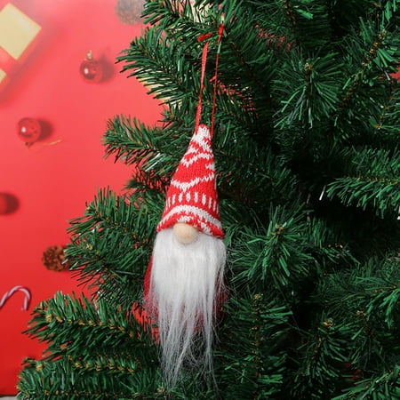 

Pgeraug Velvet doll Christmas Tree Decoration Pendant Knitted Woolen Forest Old Man Doll Pendant Doll Hangs D