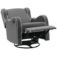 thumbnail image 3 of Angel Line Rebecca Upholstered Swivel Gliding Recliner, Dark Gray Fabric, 3 of 3