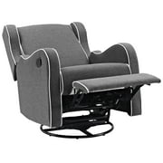 Angel Line Rebecca Upholstered Swivel Gliding Recliner, Dark Gray Fabric