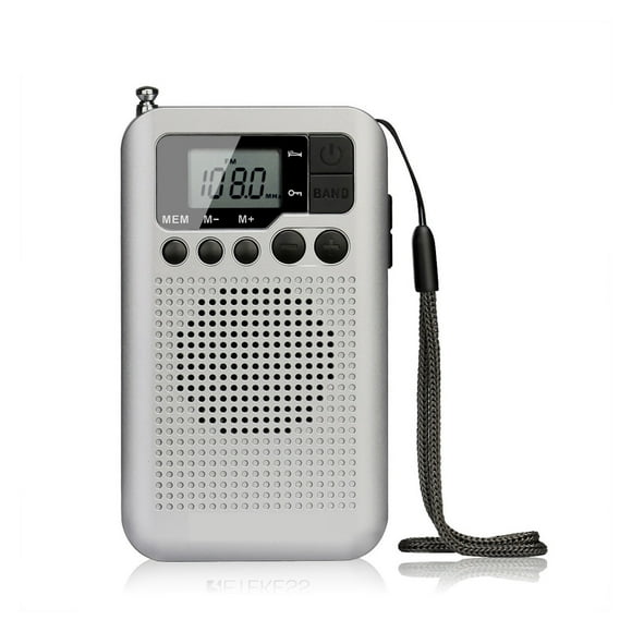 Portable FM AM Radio with LCD Digital Tuning Speaker Headphone Jack and Support Clock Function ,Easy to Use