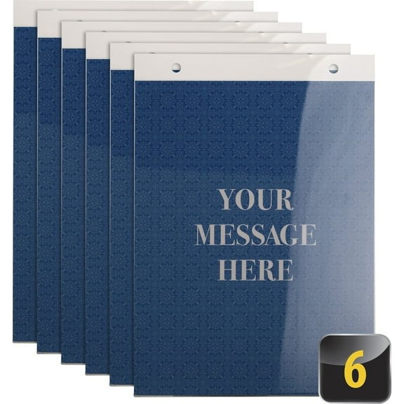 Officemate Vertical Sign Holder, 6pk - 1 / Each - 8.5" Width X 11" Height - 8.50" Holding Width X 11" Holding Height - Rectangular Shape - Easy To Use, Durable, Hanging Hole - Plastic - Clear