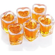 Cocktail Glasses/Liquor Glasses/2oz Heavy Base Shot Glasses Sets of 2/Heart Shaped Clear Shot Glass/Tequila Shots/Square Shot Glasses/Espresso Shot Glass