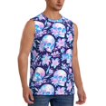 thumbnail image 2 of Kdxio crystal Skull flower leaf for Men's Muscle T-shirt,Sleeveless for Workout Running Athletic Gym Lounge Casual, 2 of 5