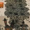 thumbnail image 4 of WREESH Halloween Lace Decoration Tablecloth Table Runner Black Spider Cloth 70 Inch, 4 of 7