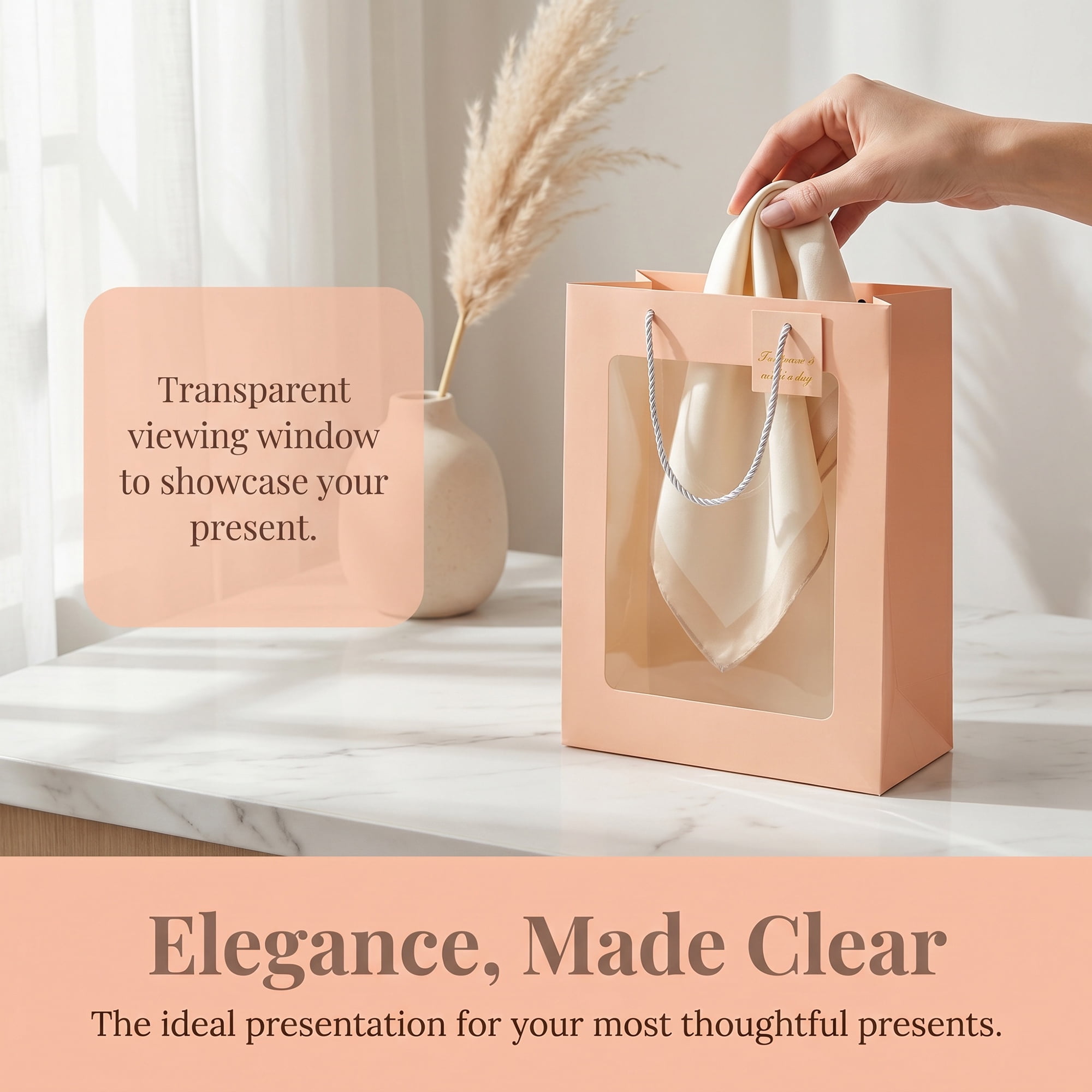 Unique Bargains Gift Bags with Handles to Elevate Gifting Pink 9.4" x 5.5" x 13.8"