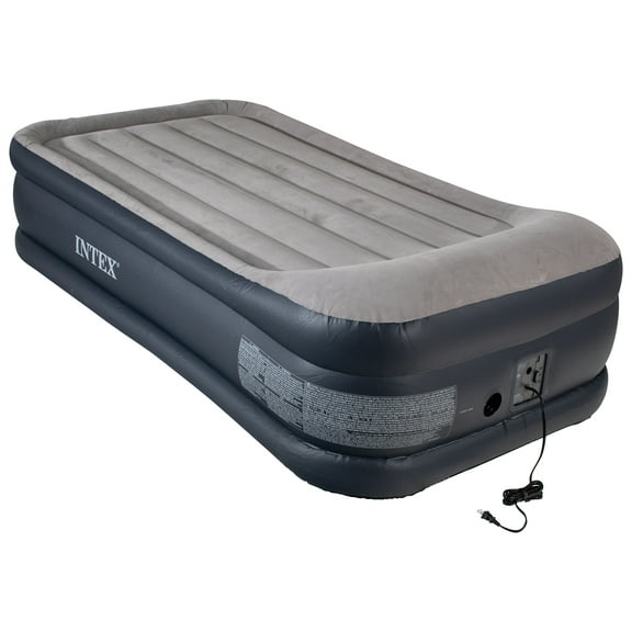 Pre-Owned Intex 64131ED Dura Beam Deluxe Pillow Raised Airbed Mattress with Built In Pump, Twin