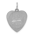 thumbnail image 1 of Sterling Silver Rhodium-plated On Graduation Day Heart Disc Charm, 1 of 3