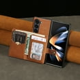 thumbnail image 3 of Allytechgroup Galaxy Z Fold 6 Case, Premium PU Leather 2 In 1 Wallet Phone Case for Samsung Galaxy Z Fold 6 with Card Holder Shockproof TPU Magnetic Cover Compatible with MagSafe & Car Mount,Brown, 3 of 8