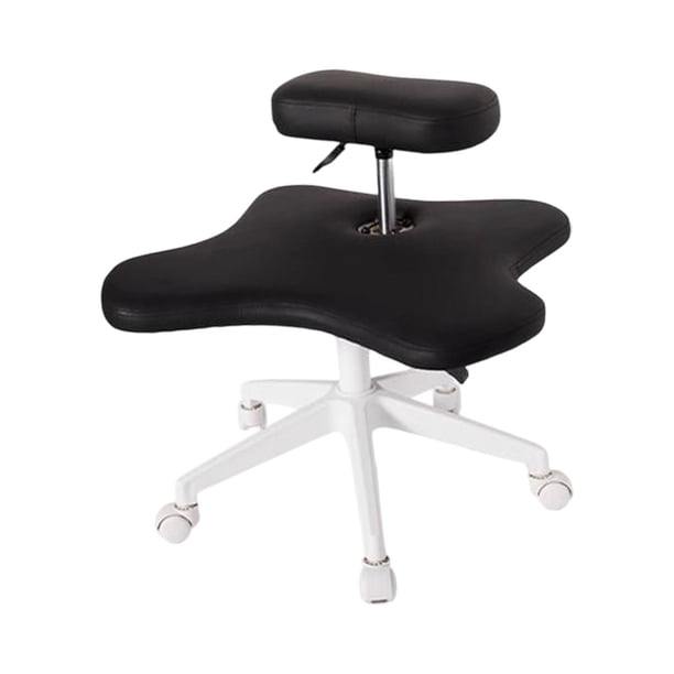 Silla de patas cruzadas con ruedas, altura ajustable, silla para juegos, silla para arrodillarse, cómoda silla de oficina para sala de estar y hogar Negro