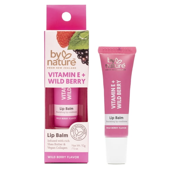 By Nature from New Zealand Vitamin E & Wild Berry Lip Balm to Rejuvenate and Smooth Lips, 1 Each
