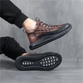 thumbnail image 4 of NOKIO Elastic 𝖫a𝖼e Up Sneakers for Men Comfortable High-Top Casual Shoes Lightweight Running Athlet𝗂c Shoes Fashion Round-Toe Walking Sport Shoes, 4 of 5