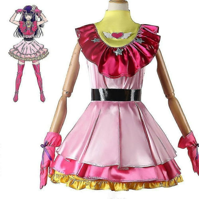 Women's Oshi No Ko-ai Hoshino Cosplay Costume Dress Outfit Set Fancy Dress Up Carnival Party
