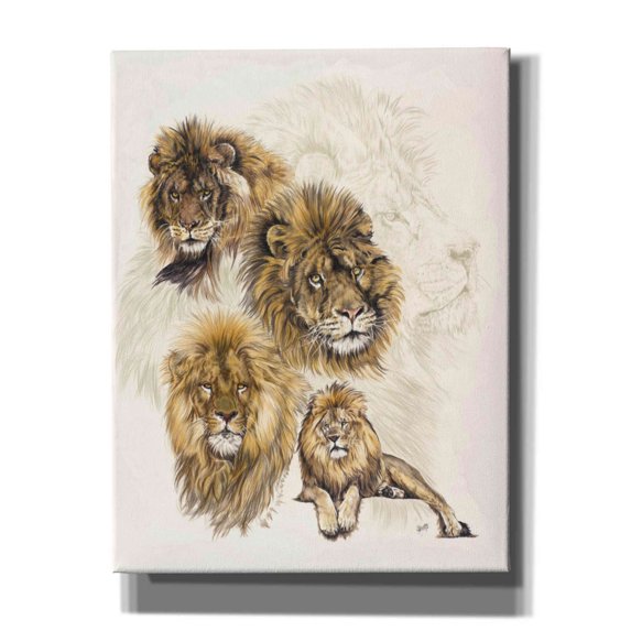 Epic Graffiti 'Ghost Image Lion' by Barbara Keith, Canvas Wall Art, 26"x34"