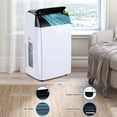 thumbnail image 4 of Portable AC, 12,000 Btu Portable Air Conditioners with 24h Timer, Remote Control, Portable Ac Units for Rooms Cooling Up to 550 Sq.Ft. Cooling, Dehumidifying, Fan, 3 In 1 AC, White, 4 of 7