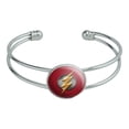 thumbnail image 1 of Justice League Movie Flash Logo Novelty Silver Plated Metal Cuff Bangle Bracelet, 1 of 4