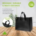 thumbnail image 4 of Prime Line Packaging Plastic Shopping Bags with Handles, Frosted Black Extra Large Bulk 16x6x12 100 Pack, 4 of 8