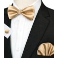 thumbnail image 2 of SURJDE Mens Solid Color Pre-tied Bow Tie and Pocket Square Cufflink Set, 2 of 4