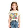 thumbnail image 2 of Ruiwill School Shirts For Girls Summer Crew Neck Short Sleeve Kids Tops Casual Back To School Letter Print School Outfits For Girls Size 2-3 Years, 2 of 3