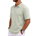 thumbnail image 4 of OIOLOYJM Mens Short Sleeve Polo Shirts Quick Dry Casual Lightweight Work Golf Shirts Breathable Classic Fit Soft Workout T-Shirt Light Gray S, 4 of 8