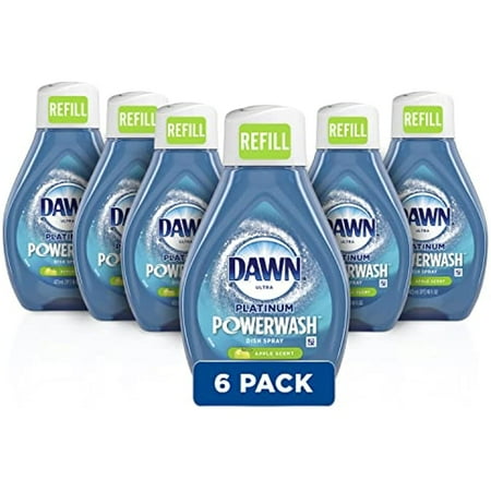 Dawn Platinum Powerwash Dish Spray, Dish Soap, Apple Scent Refill, 16Oz (Pack Of 6)