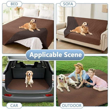 SMIRY WATERPROOF DOG COUCH COVERS, WASHABLE DOG BLANKETS FOR SOFA & BED, REVERSIBLE FURNITURE PROTECTOR FOR PETS (30X70 INCH, BROWN/CHOCOLATE)