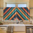 thumbnail image 2 of Yayeee Kitchen Curtains Tier Set of 2 Light Filtering 57"x24" Over Sink Window Panels, Retro Stripes, 2 of 7